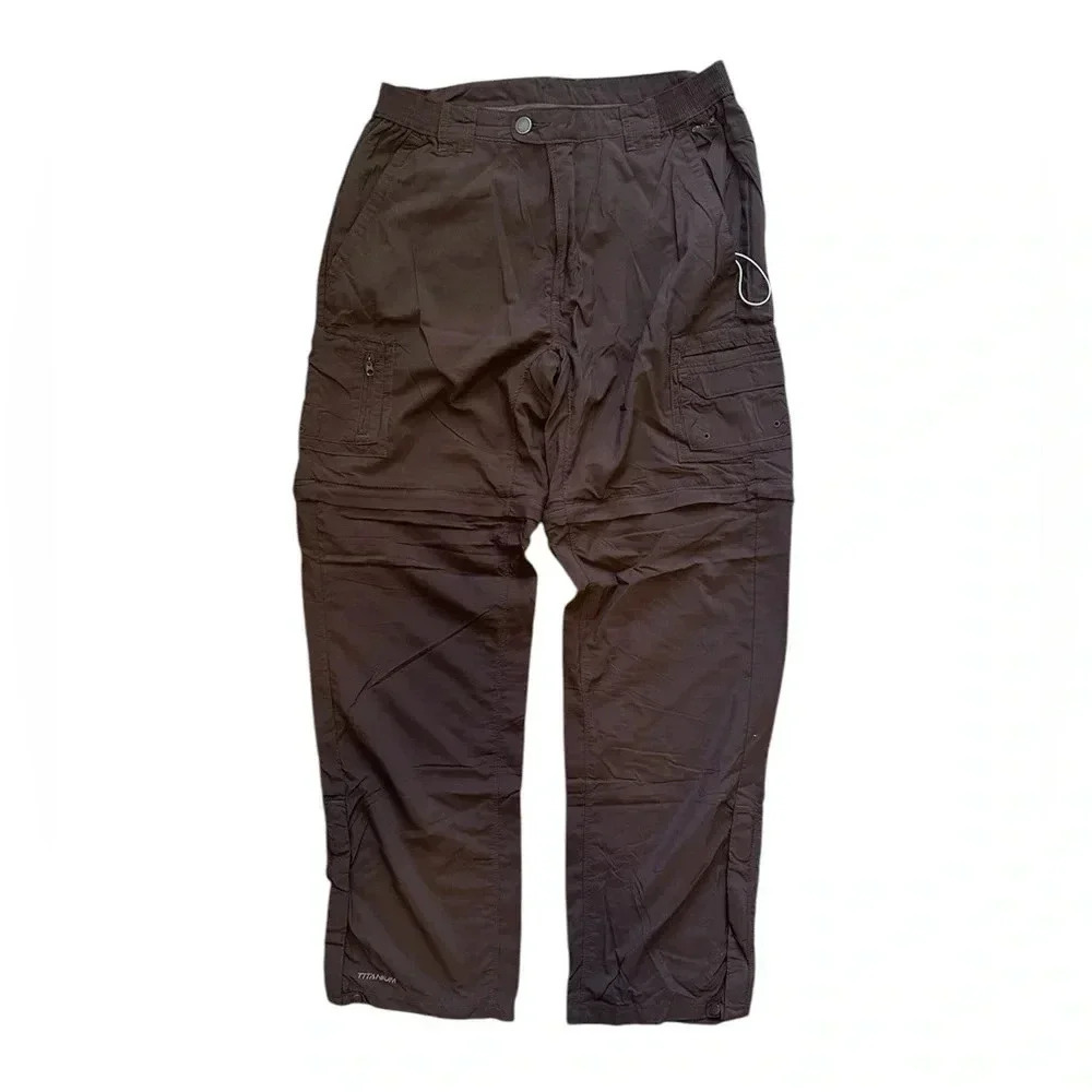 Columbia Titanium Women’s M Long Convertible Cargo Pants / Shorts Zipper Brown